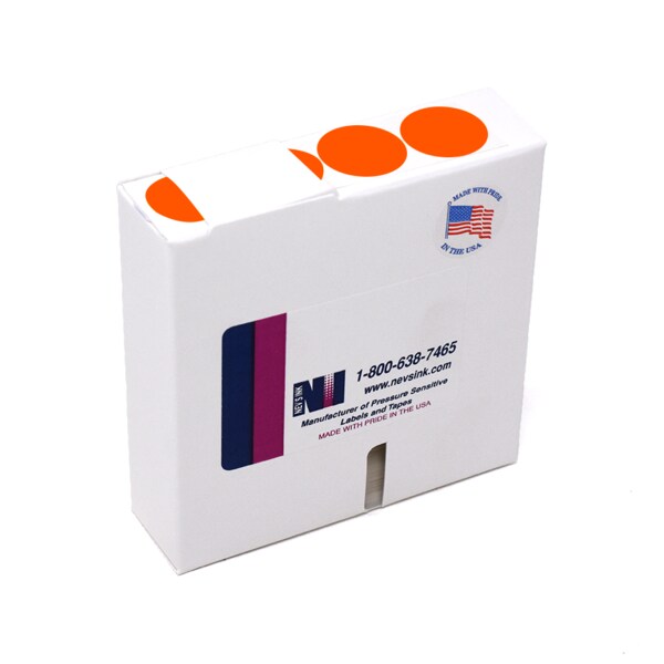 1" Color Coding Dots Orange - Roll Form